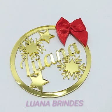 Bolas de Natal de Acrílico Espelhado Dourado 6cm Pct C/5 un