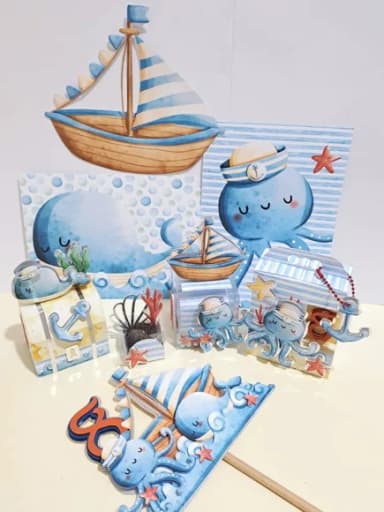 Kit 30 Lembrancinhas Fundo do Mar