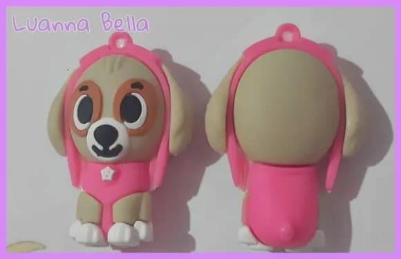 Pingente Cachorro Creme de Borracha 5cm - Pct c/2 Unid