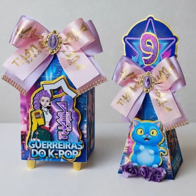 Caixa Luxo Tema Guerreiras K-Pop Lembrancinha Premium  - 20 unidades Infantil