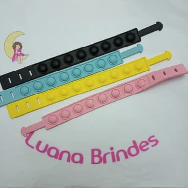 Pulseira Colorida de Borracha 10cm Pct 5 Unidades