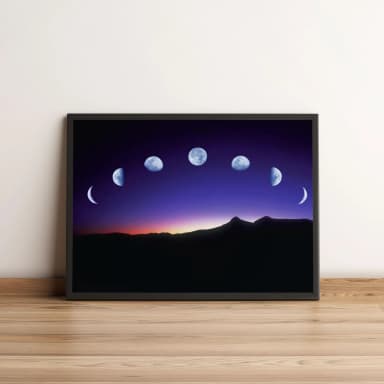 Quadro fases da lua ao entardecer 56
