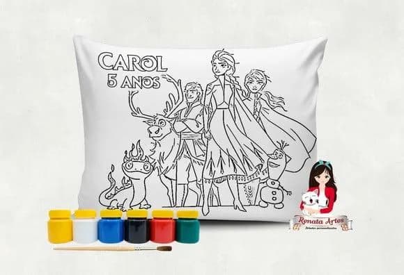 Almofada com Tinta para Colorir Frozen 2