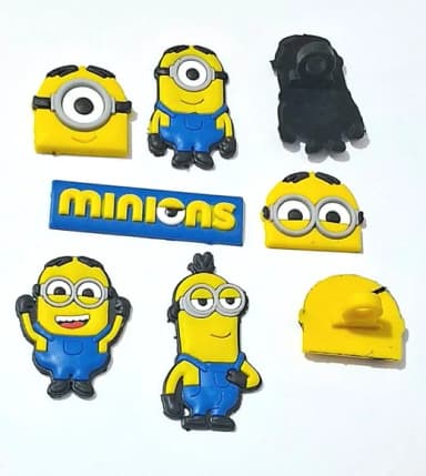 Ponteira P/lápis Minions Emborrachados Pacote com 6 Unidades