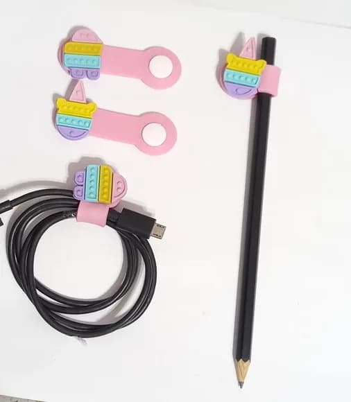 Kit Organizador de Fios e Ponteira de Lápis Pct/c 4 Unidades