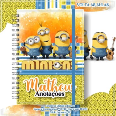 Caderno ou Agenda Personalizada Minions