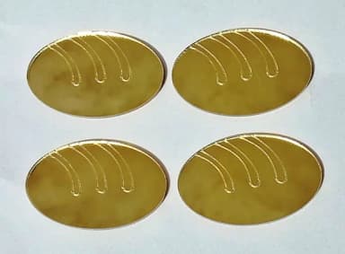 Aplique Pão Gravado Acrílico Espelhado - 6 Unidades
