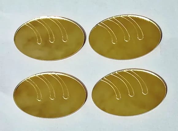Aplique Pão Gravado Acrílico Espelhado - 6 Unidades