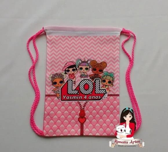Mochila de Tecido Personalizada Lol Surprise Rosa