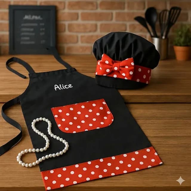 Avental e Touca Master e Mini Chef Personalizado