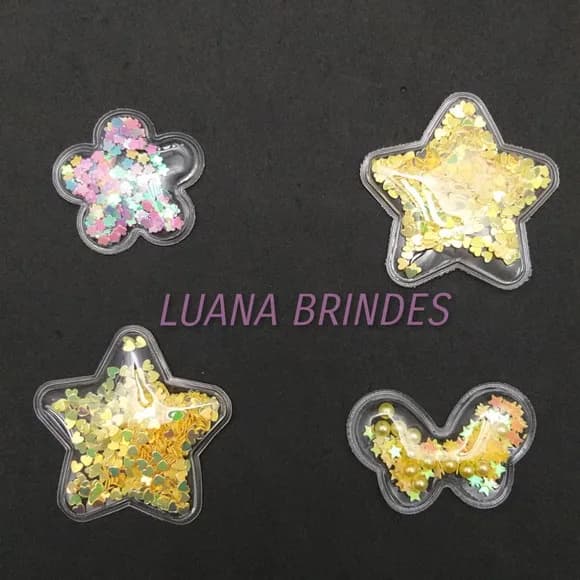 Apliques Recheados Variados - pct com 4 unidades