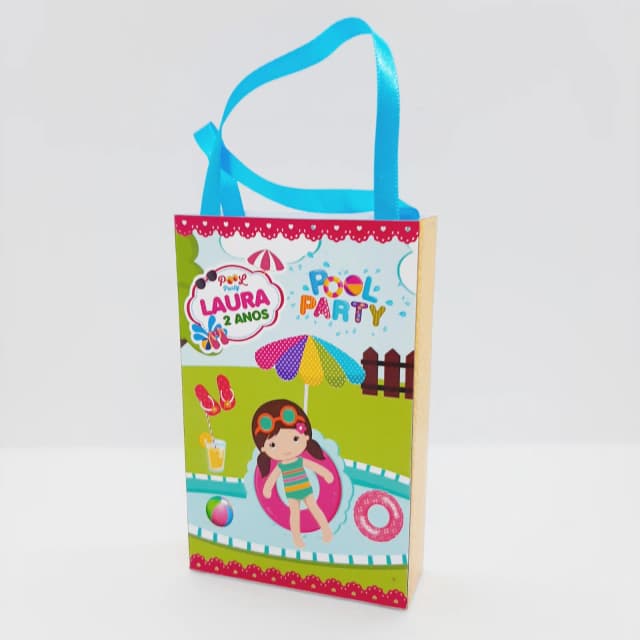 PEGUE E MONTE - Sacolinha Surpresa Personalizada POOL PARTY