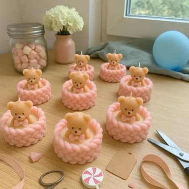 Urso na Vela com Base de Cimento