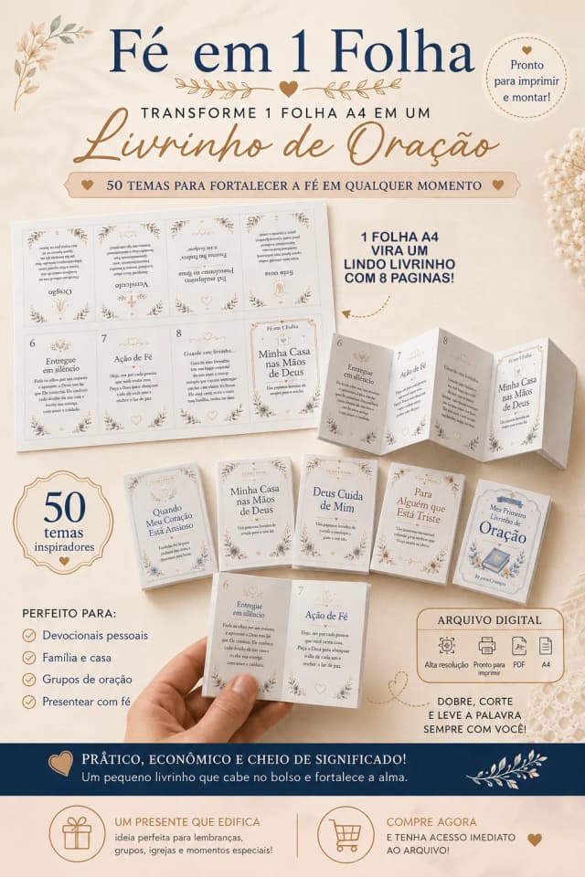 🙏 FÉ EM 1 FOLHA — LIVRINHOS DE ORAÇÃO - ARQUIVO PDF