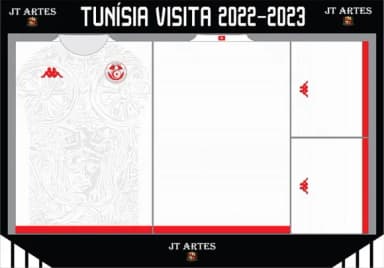 Vetor da Camisa da Tunisia Visita 2022-2023