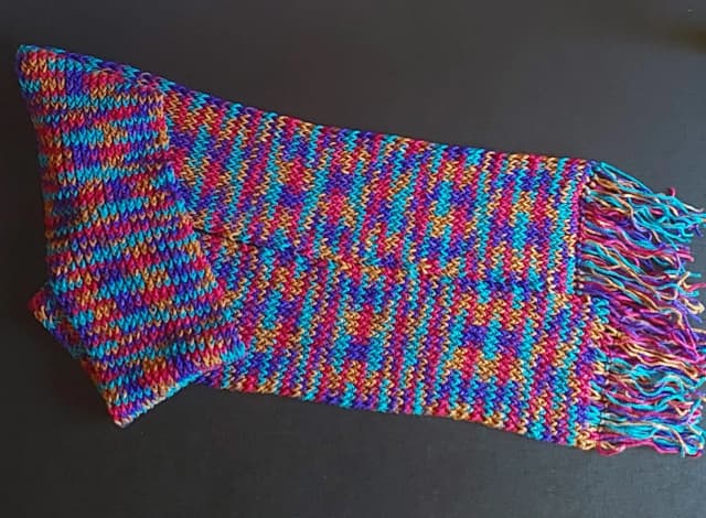 Cachecol roxo marsala mesclado