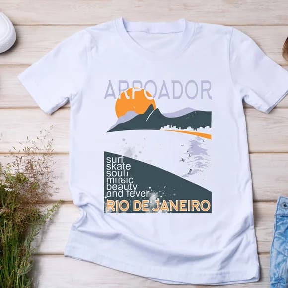 Camiseta Arpoador - Pôr do Sol, Surf e Vibe Carioca