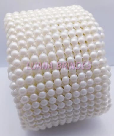 Manta de Meia Pérola Branca de 10mm - 10cm x 50cm