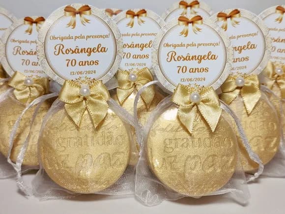 Lembrancinha 70 Anos: Sabonete Desejos de Gratidão P