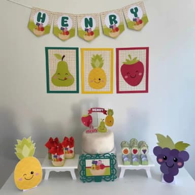 Kit Mesversário Frutinhas Personalizados - Só Um Bolinho