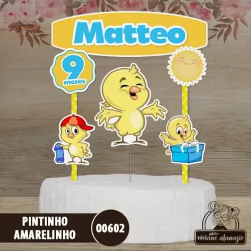 Topo de Bolo Pintinho Amarelinho - 00602