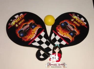 Raquetes de Ping Pong Tema Hot Wheels Monster Truck
