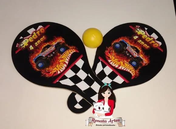 Raquetes de Ping Pong Tema Hot Wheels Monster Truck