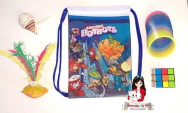 Mochila Brinquedos Retrô Tema Transformers Botbots