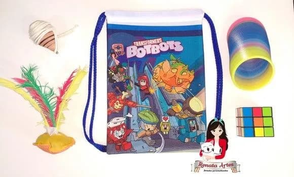 Mochila Brinquedos Retrô Tema Transformers Botbots