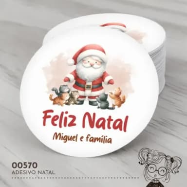 Adesivo Redondo Natal - 00571