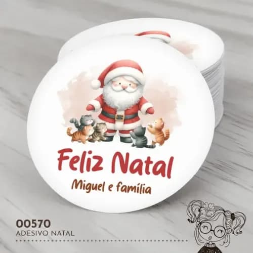 Adesivo Redondo Natal - 00571