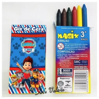 Giz de Cera Personalizado - Caixa com 6 Cores