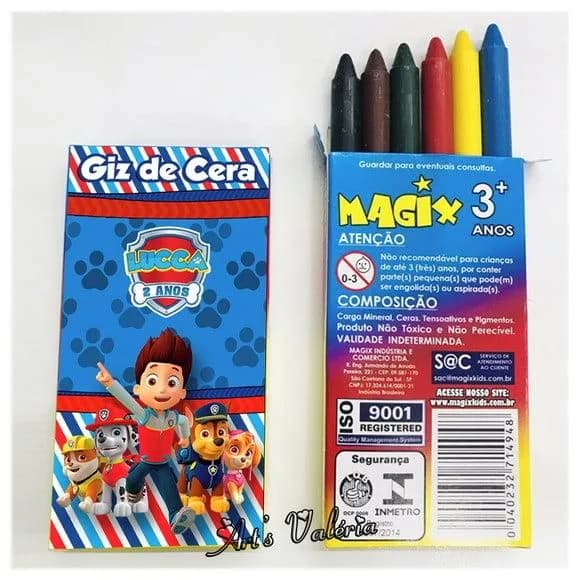 Giz de Cera Personalizado - Caixa com 6 Cores