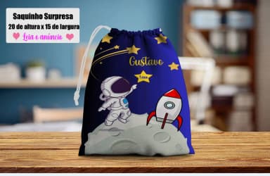 Saquinho Supresa para lembrancinhas do Astronauta