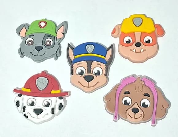 Apliques Patrulha Canina Emborrachados Pacotes com 60 Peças