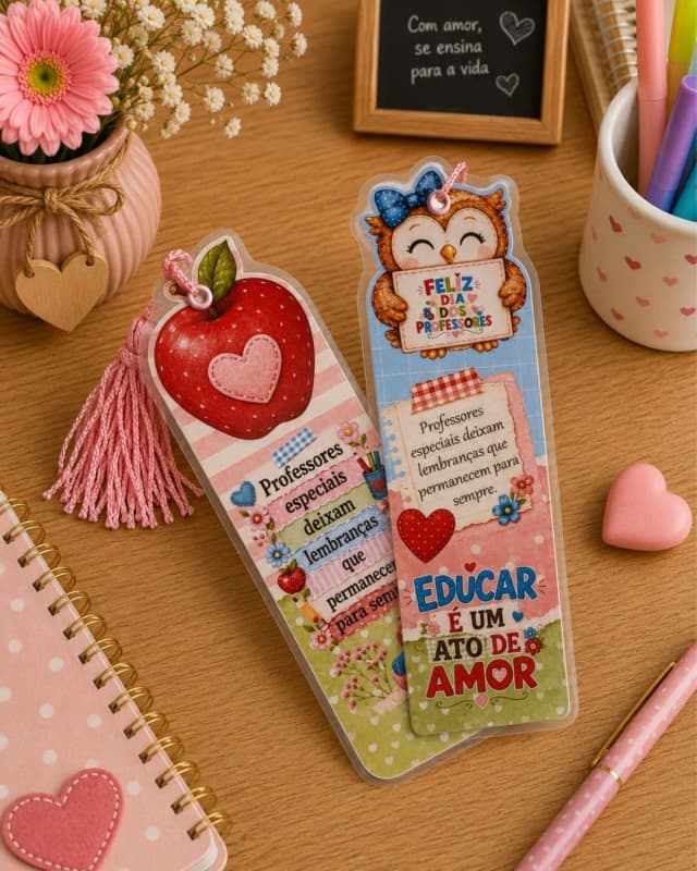 Marca Páginas Plastificado Tassel - Dia do Professor