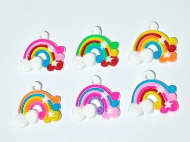 Pingente Arco-íris Emborrachado Pacote C/6 Unidades Colorido
