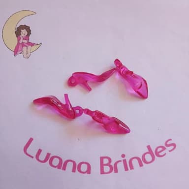 Pingente Sapatinho de Acrilico Pink 3,5cm Pct 20 Unidades