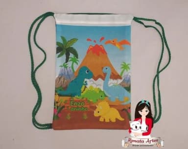 Mochila de Tecido Personalizada Dinossauros Baby