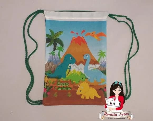 Mochila de Tecido Personalizada Dinossauros Baby