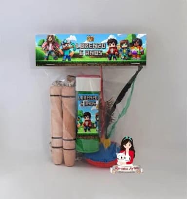 Kit Lembrancinha com Bolha de Sabão Minecraft Filme