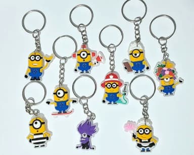 Chaveiro Minions Florescente Emborracha Pacote C/6 Peças