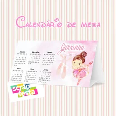 Calendário de Mesa Festa Bailarina Aquarela