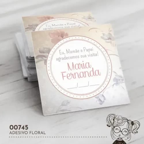 Adesivo Quadrado Floral - 00745