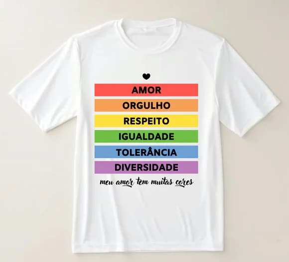 Camiseta Lgbtqia+ Amor, Orgulho e Diversidade