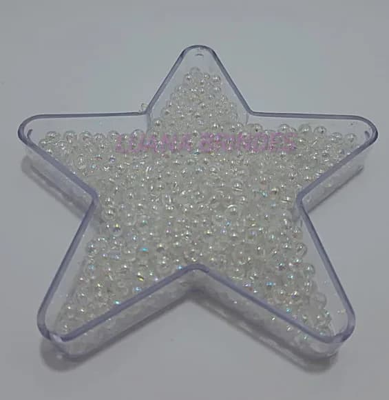 Miçanga Leitosa Furta Transparente 4mm Pacote 60 Gramas