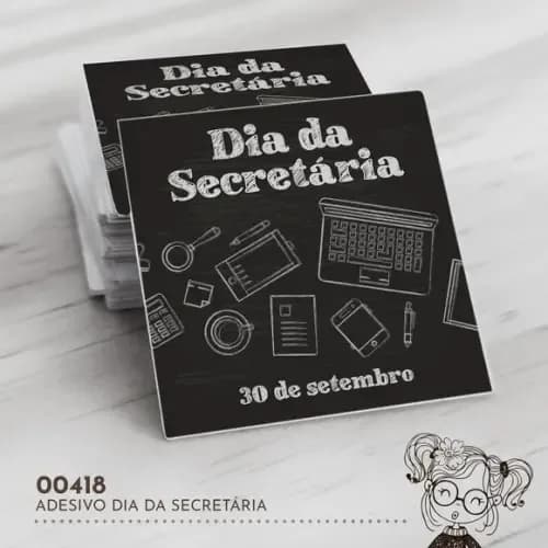 Adesivo Quadrado Dia da Secretária - 00418
