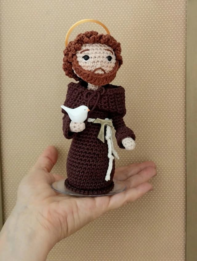 São Francisco de Assis amigurumi 18 cm