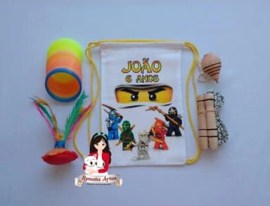 Mochila Boa Infância Tema Ninjago Branco