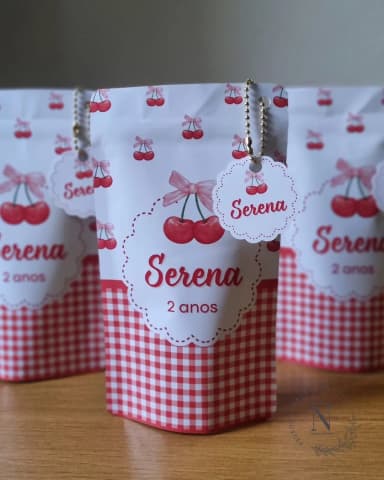 Saquinho Zip Lock 10x17 Lembrancinha Cerejinha